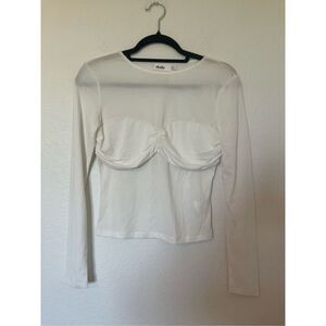 Eloise Long Sleeve White Top NEW NWT